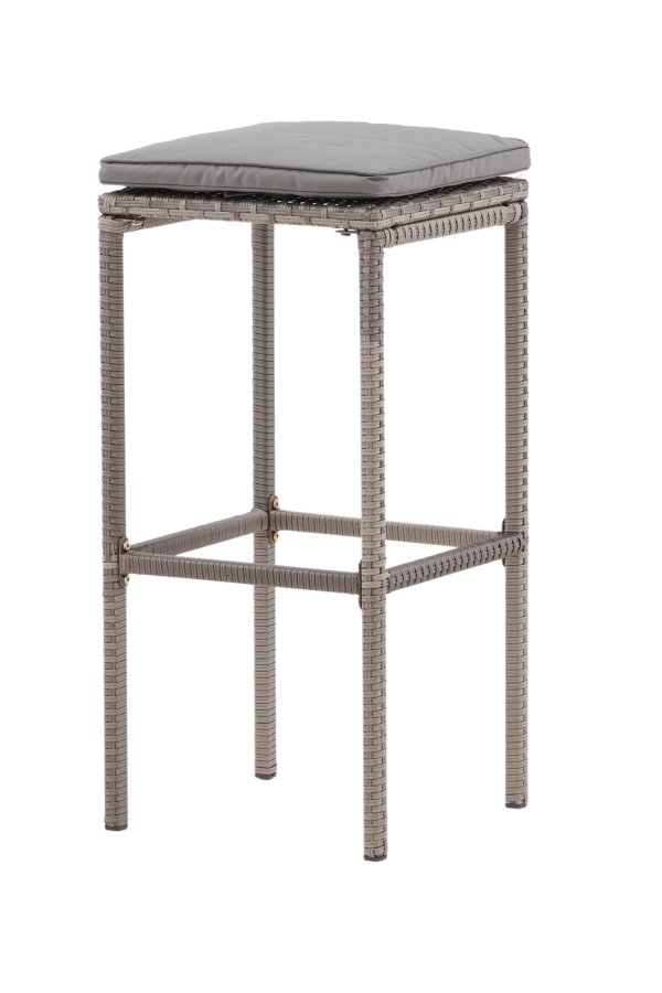 VENTURE DESIGN Alo udendrs barstol, m. fodsttte - gr polyrattan og aluminium