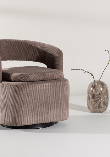 VENTURE DESIGN Laurel lnestol, m. armln - brun Manchester fljl og stl