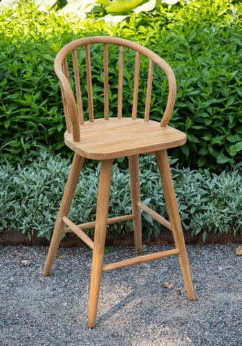 VENTURE DESIGN Bullerbyggd udendrs barstol, m. rygln og fodsttte - natur teaktr