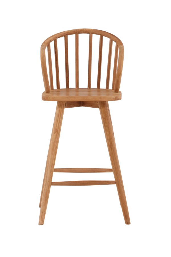 VENTURE DESIGN Bullerbyggd udendrs barstol, m. rygln og fodsttte - natur teaktr