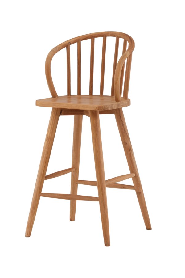 VENTURE DESIGN Bullerbyggd udendrs barstol, m. rygln og fodsttte - natur teaktr