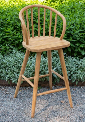 VENTURE DESIGN Bullerbyggd udendrs barstol, m. rygln og fodsttte - natur teaktr