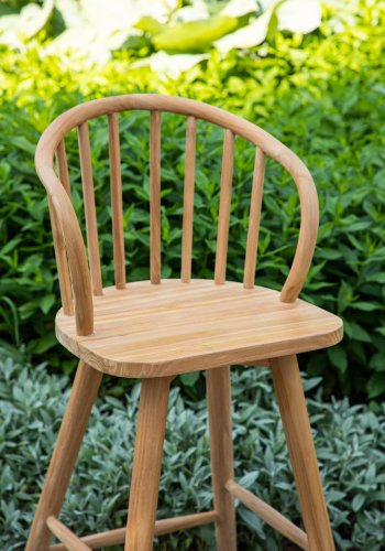 VENTURE DESIGN Bullerbyggd udendrs barstol, m. rygln og fodsttte - natur teaktr