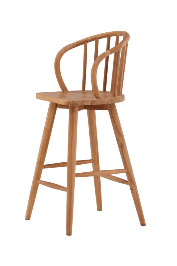 VENTURE DESIGN Bullerbyggd udendrs barstol, m. rygln og fodsttte - natur teaktr
