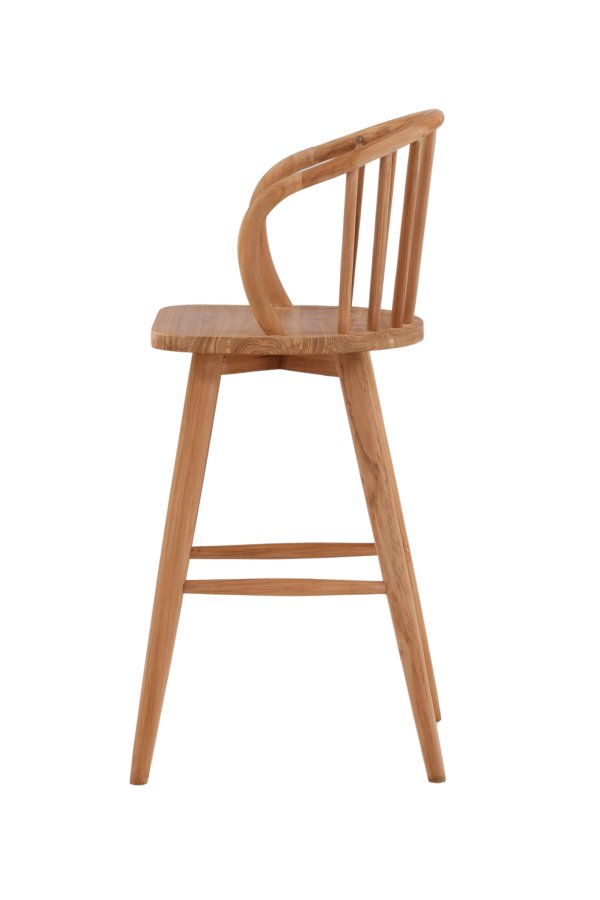 VENTURE DESIGN Bullerbyggd udendrs barstol, m. rygln og fodsttte - natur teaktr