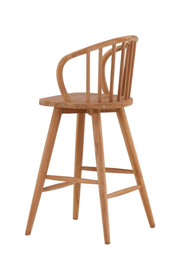 VENTURE DESIGN Bullerbyggd udendrs barstol, m. rygln og fodsttte - natur teaktr
