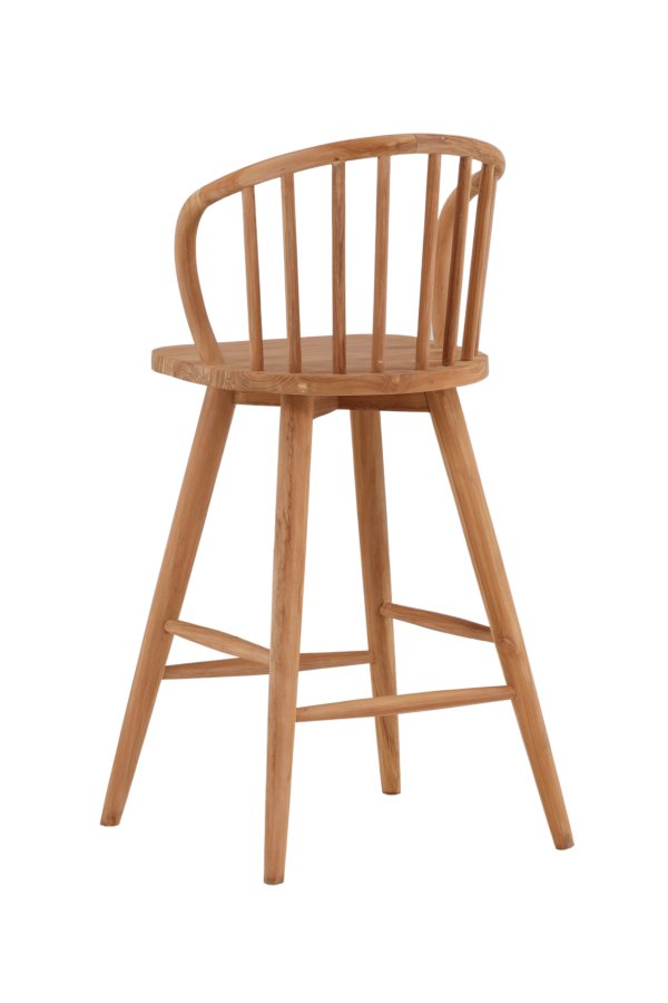 VENTURE DESIGN Bullerbyggd udendrs barstol, m. rygln og fodsttte - natur teaktr