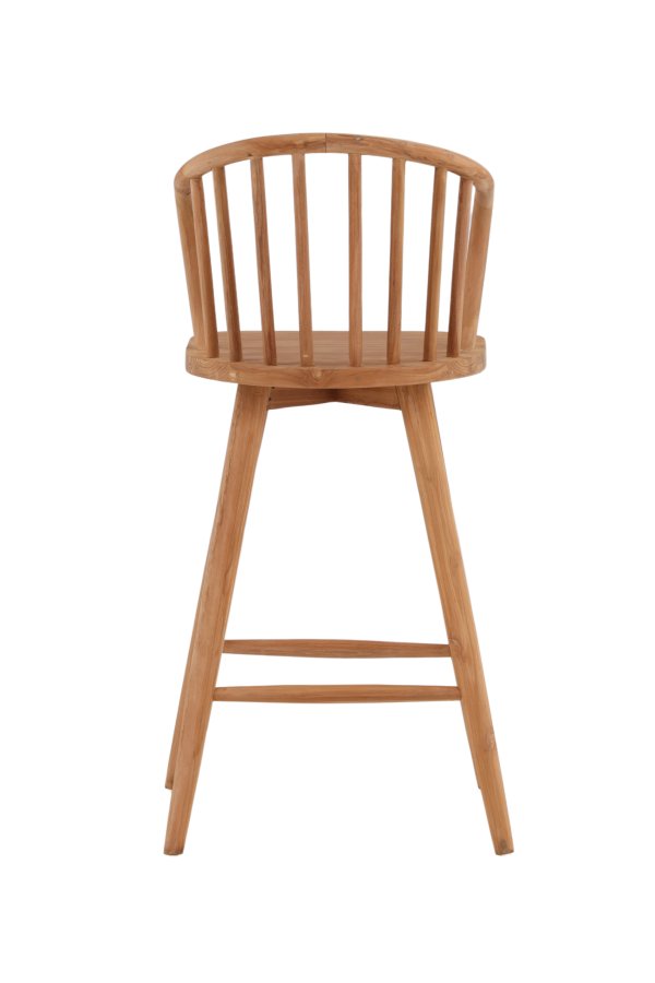 VENTURE DESIGN Bullerbyggd udendrs barstol, m. rygln og fodsttte - natur teaktr