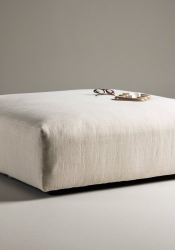 VIND COLLECTION Mavi modul sofa puf, kvadratisk - beige polyester og tr (105x105)