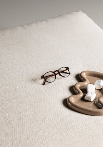 VIND COLLECTION Mavi modul sofa puf, kvadratisk - beige polyester og tr (105x105)