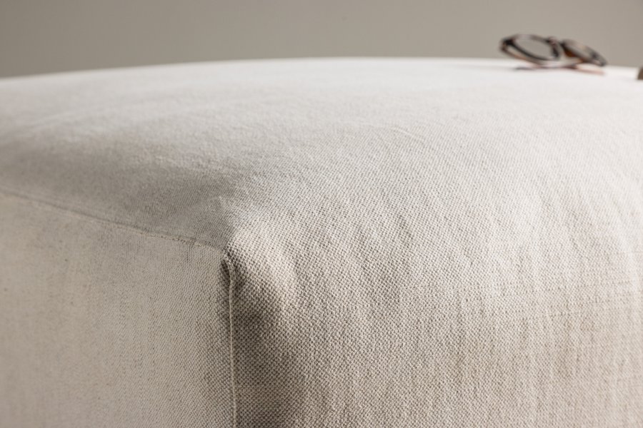 VIND COLLECTION Mavi modul sofa puf, kvadratisk - beige polyester og tr (105x105)