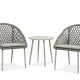 Korsika cafést, m. 1 bord, 2 stole, hynder - varm gr rattan og aluminium
