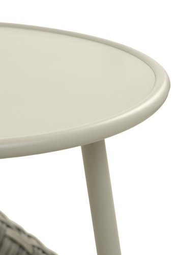 Korsika cafést, m. 1 bord, 2 stole, hynder - varm gr rattan og aluminium