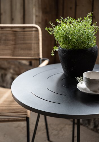 VENTURE DESIGN Bacong udendrs cafébord, rund - sort stl (60)