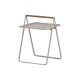 VENTURE DESIGN Clarin udendrs sidebord, m. teaktr hndtag, kvadratisk - beige stl (45x45)