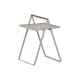 VENTURE DESIGN Clarin udendrs sidebord, m. teaktr hndtag, kvadratisk - beige stl (45x45)