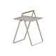 VENTURE DESIGN Clarin udendrs sidebord, m. teaktr hndtag, kvadratisk - beige stl (45x45)