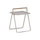 VENTURE DESIGN Clarin udendrs sidebord, m. teaktr hndtag, kvadratisk - beige stl (45x45)
