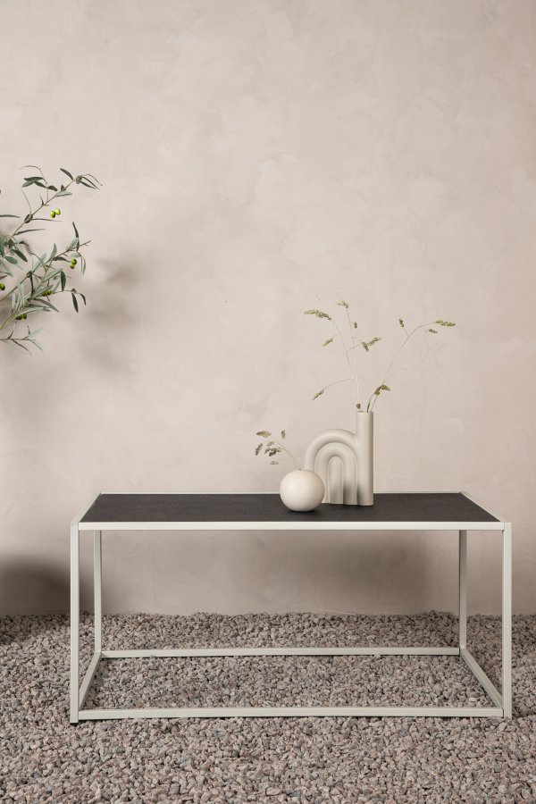 VENTURE DESIGN Siaton udendrs loungebord, rektangulr - mrkegr og hvid (60x110)