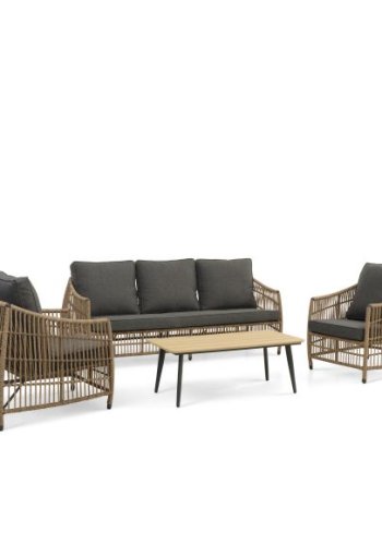 Cayman loungest, m. 1 bord, 1 sofa, 2 stole, hynder - rattan og antracitgr aluminium