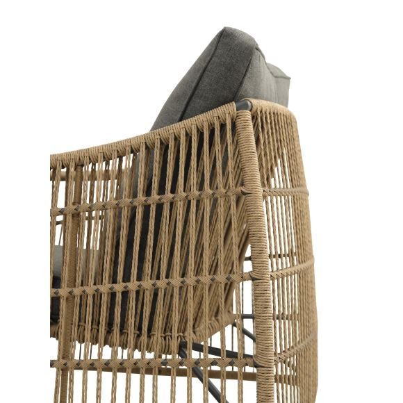 Cayman loungest, m. 1 bord, 1 sofa, 2 stole, hynder - rattan og antracitgr aluminium