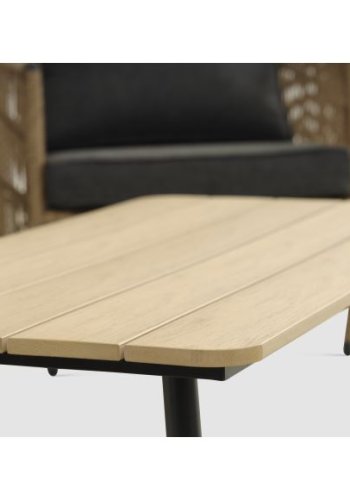 Cayman loungest, m. 1 bord, 1 sofa, 2 stole, hynder - rattan og antracitgr aluminium