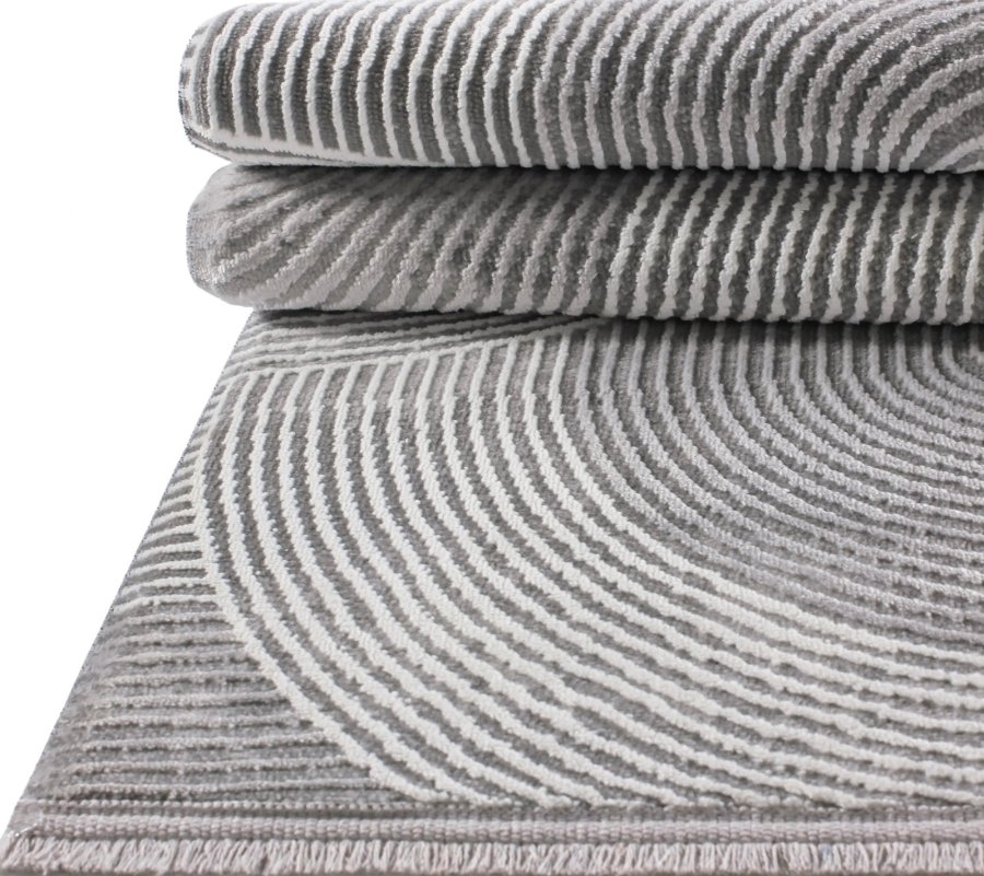 TEPPI Leo gulvtppe m. mnster, rektangulr - gr polypropylen/polyester (160x230)