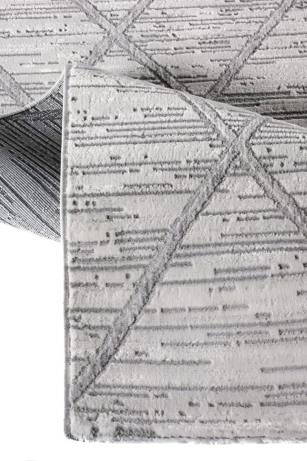 TEPPI Motto gulvtppe m. mnster, rektangulr - gr polyester (80x150)