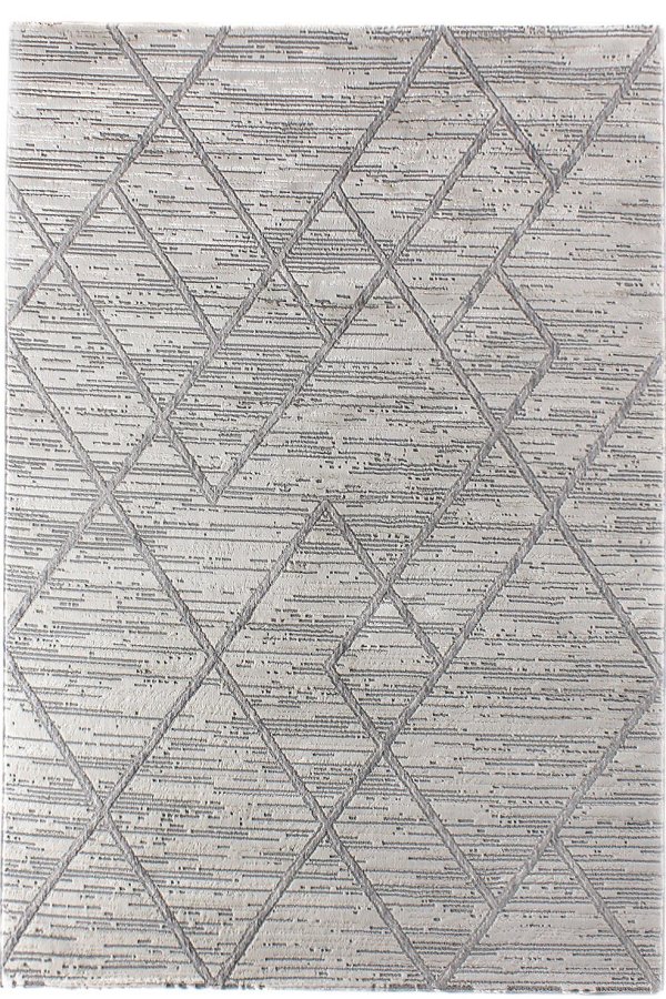 TEPPI Motto gulvtppe m. mnster, rektangulr - gr polyester (80x150)