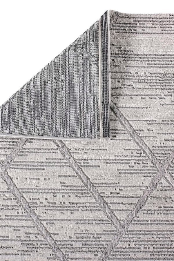 TEPPI Motto gulvtppe m. mnster, rektangulr - gr polyester (80x150)