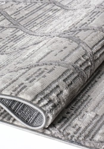 TEPPI Motto gulvtppe m. mnster, rektangulr - gr polyester (80x150)