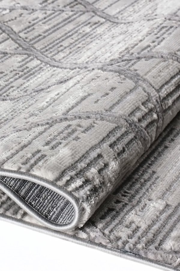 TEPPI Motto gulvtppe m. mnster, rektangulr - gr polyester (80x150)