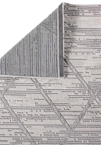 TEPPI Motto gulvtppe m. mnster, rektangulr - gr polyester (160x230)