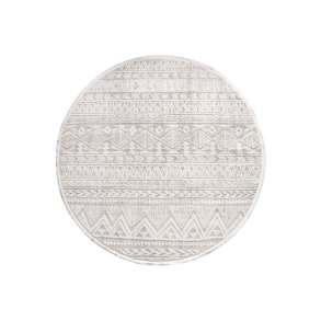 TEPPI Leo gulvtppe m. mnster, rund - beige polypropylen/polyester (120)