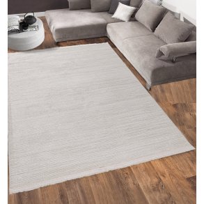 TEPPI Leo gulvtppe m. frynser, rektangulr - creme polypropylen/polyester (160x230)