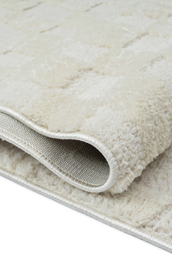 TEPPI Jung gulvtppe m. mnster, rektangulr - creme polyester (200x290)