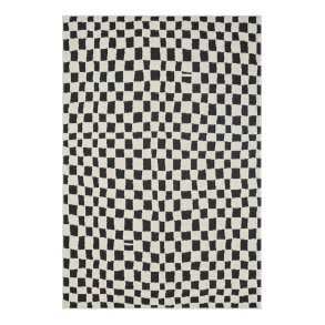 TEPPI Jung gulvtppe m. mnster, rektangulr - sort polyester (160x230)