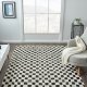 TEPPI Jung gulvtppe m. mnster, rektangulr - sort polyester (200x290)