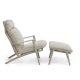 Silba udendrs loungestol, m. fodskammel og sand puder - sand aluminium