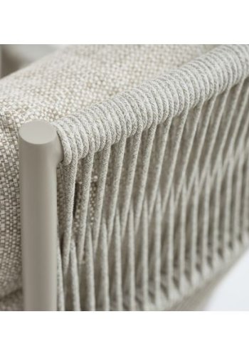 Silba udendrs loungestol, m. fodskammel og sand puder - sand aluminium