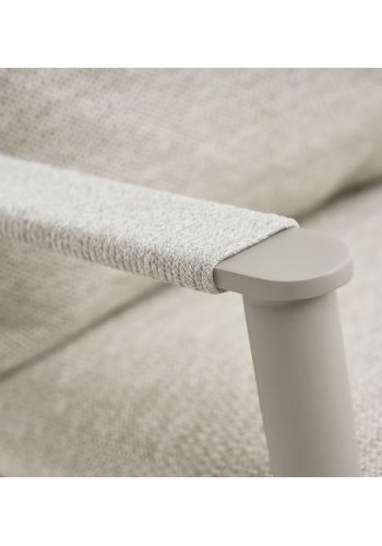 Silba udendrs loungestol, m. fodskammel og sand puder - sand aluminium