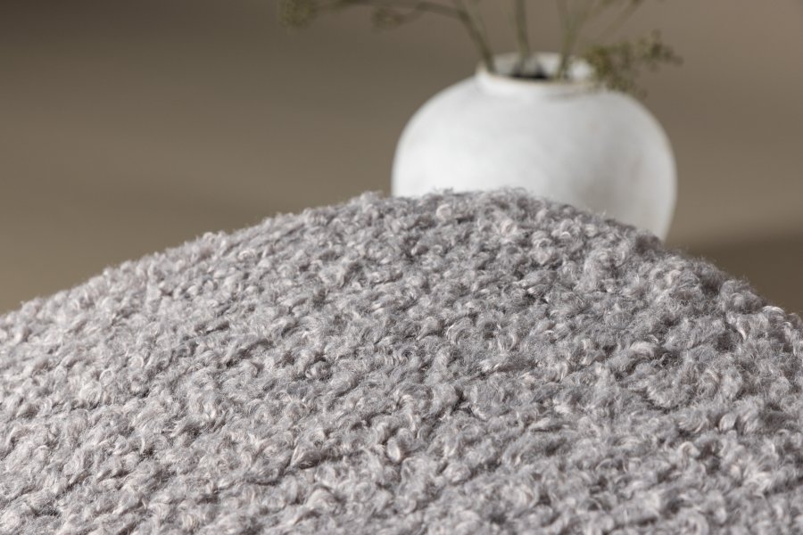 VENTURE DESIGN Hagön recliner lnestol m. fodskammel - gr stof, hvidvasket tr og krom metal