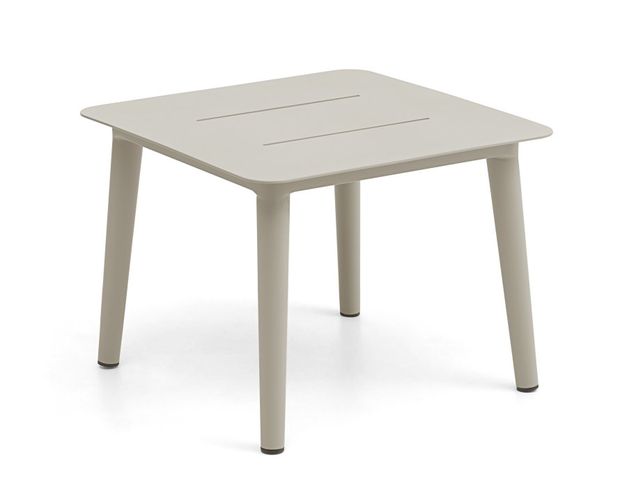 Silba udendrs sidebord, kvadratisk - sand aluminium (45x45)