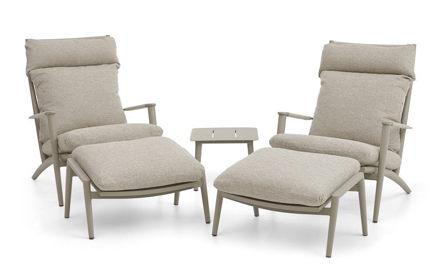 Silba udendrs sidebord, kvadratisk - sand aluminium (45x45)