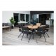 VENTURE DESIGN rund Mexico havebord - natur teaktr og hvid aluminium (140)