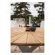 VENTURE DESIGN rund Mexico havebord - natur teaktr og hvid aluminium (140)