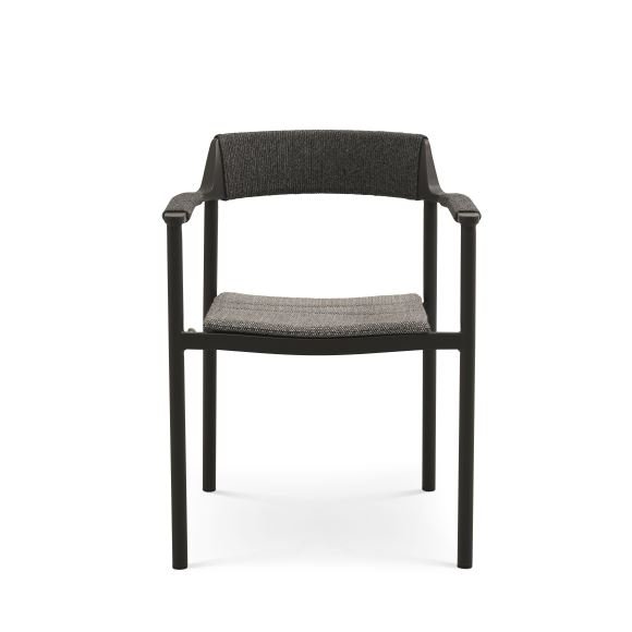 Salina havestol, m. armln og hynde - antracitgr stof og aluminium