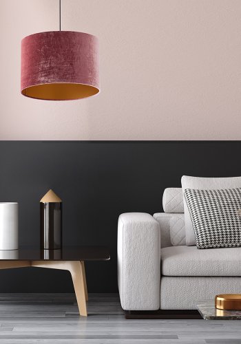 TK Tercino loftlampe 200 - guld og bordeaux stof