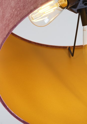 TK Tercino loftlampe 200 - guld og bordeaux stof