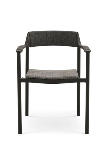 Salina havestol, m. armln og hynde - antracitgr stof og aluminium